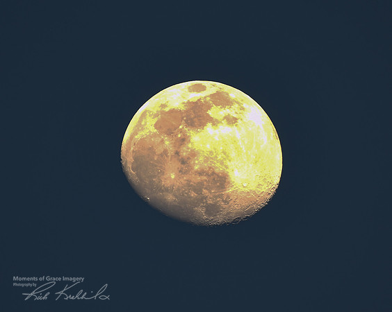 Waxing Gibbous Moon - Cropped - crazy color - Reflections of the sunset - DSC_9372_edited - 10x8